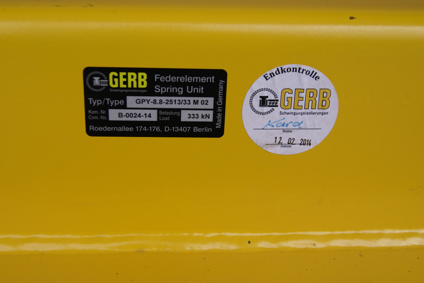 Spring Unit GPY-8.8-2513 33 M 02 GERB - Vibration Isolation (Request p ...