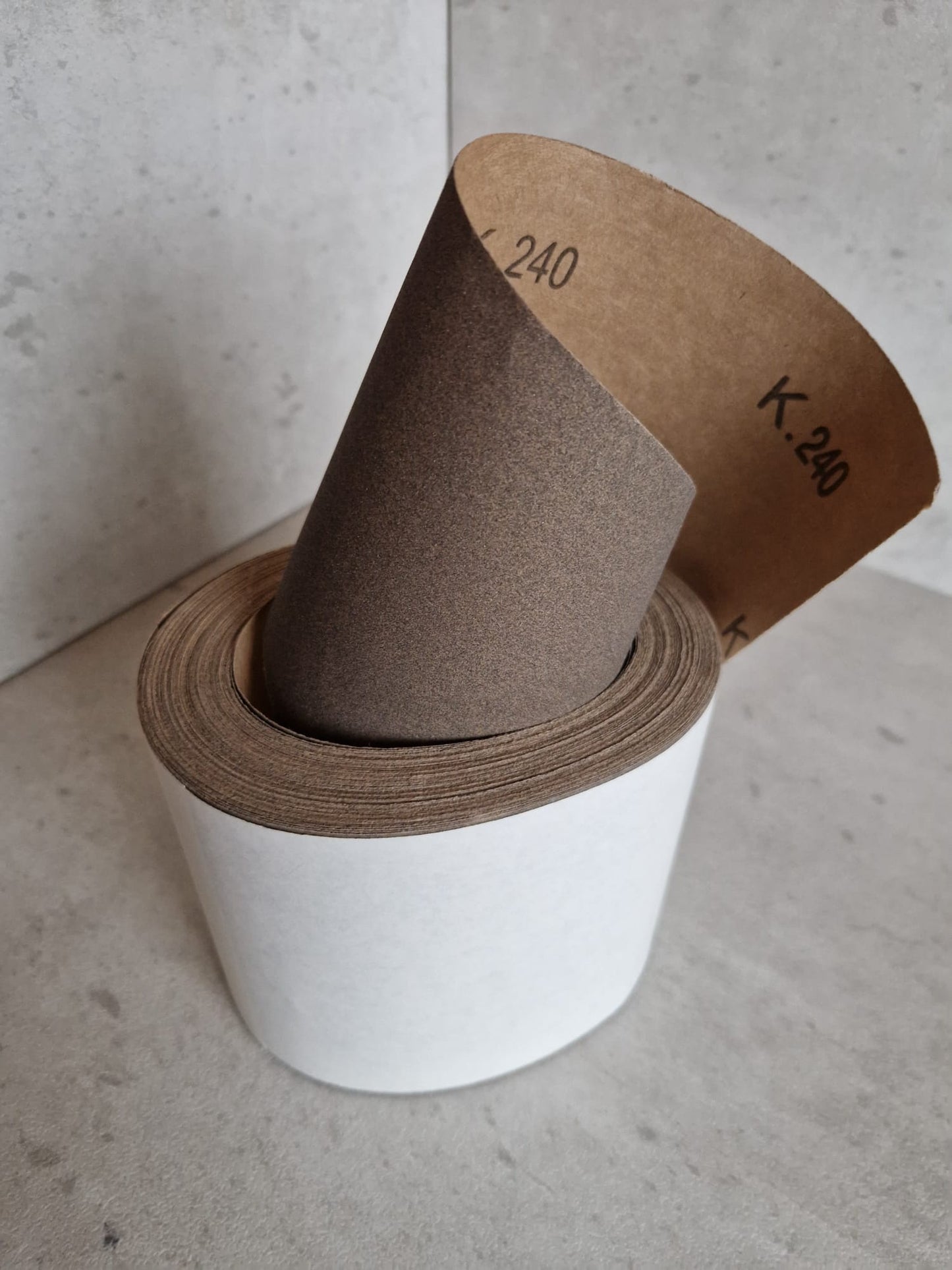 Sandpaper, grit 240, roll, 115mm x 25m  (Request price)
