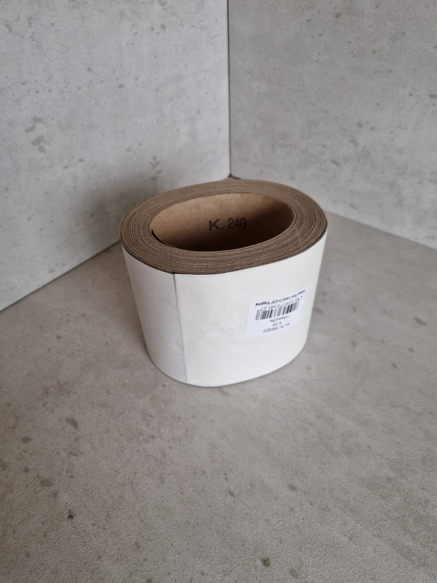 Sandpaper, grit 240, roll, 115mm x 25m  (Request price)