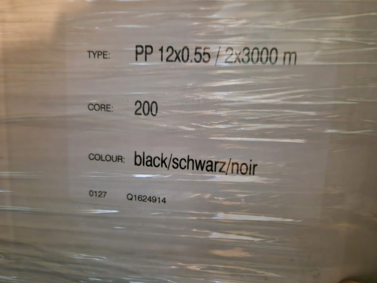 Packing tape PP 12 x 0.55 / 2 x 3000m; black