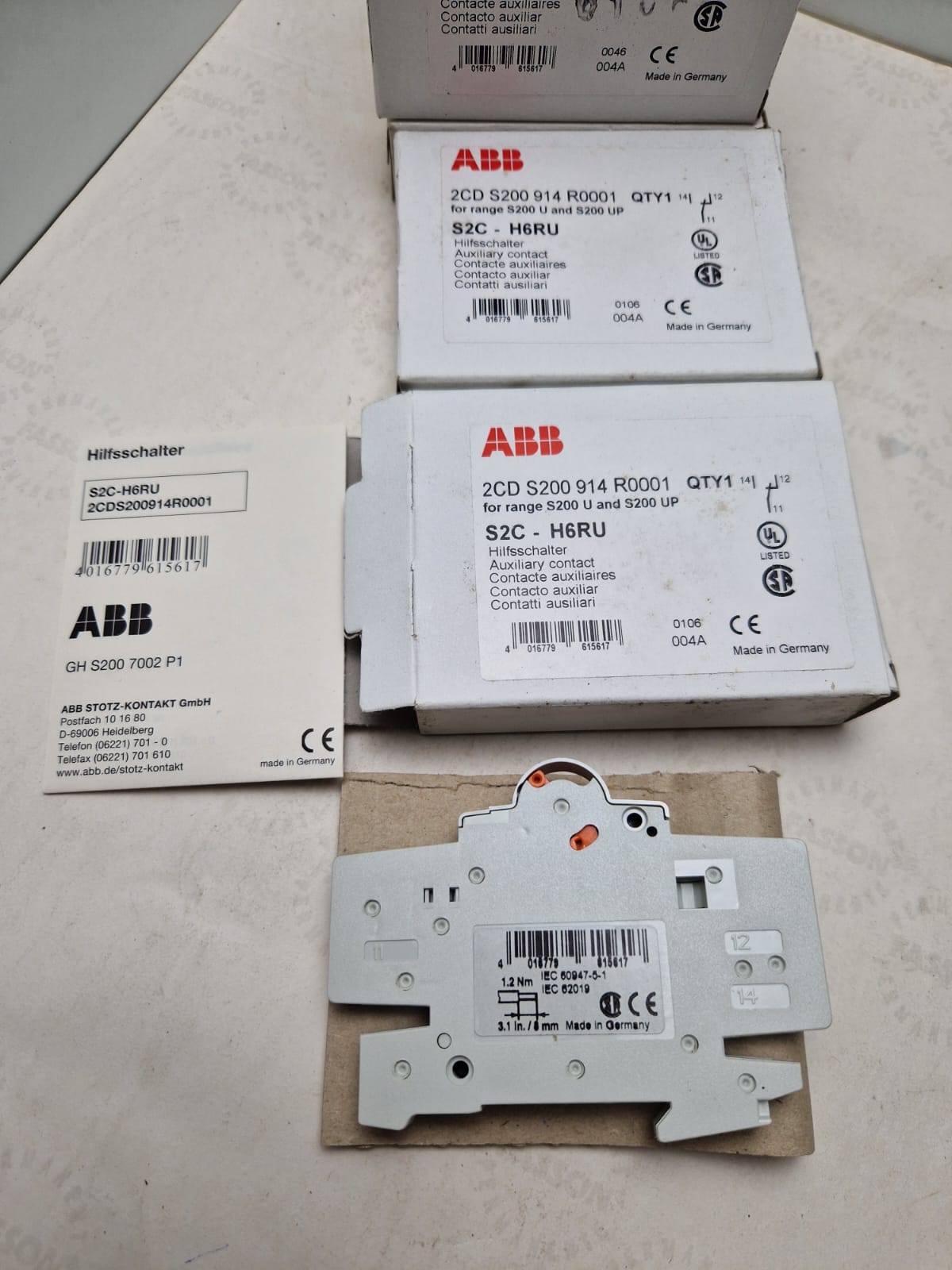 ABB, S2C-H6RU, 2CD S200 914 R0001 Auxiliary Switch