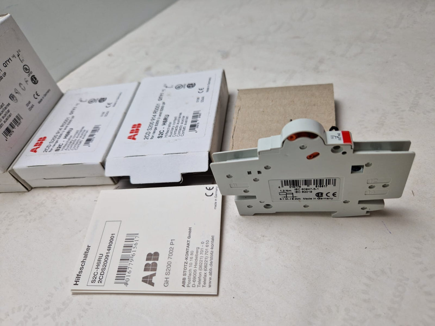 ABB, S2C-H6RU, 2CD S200 914 R0001 Auxiliary Switch