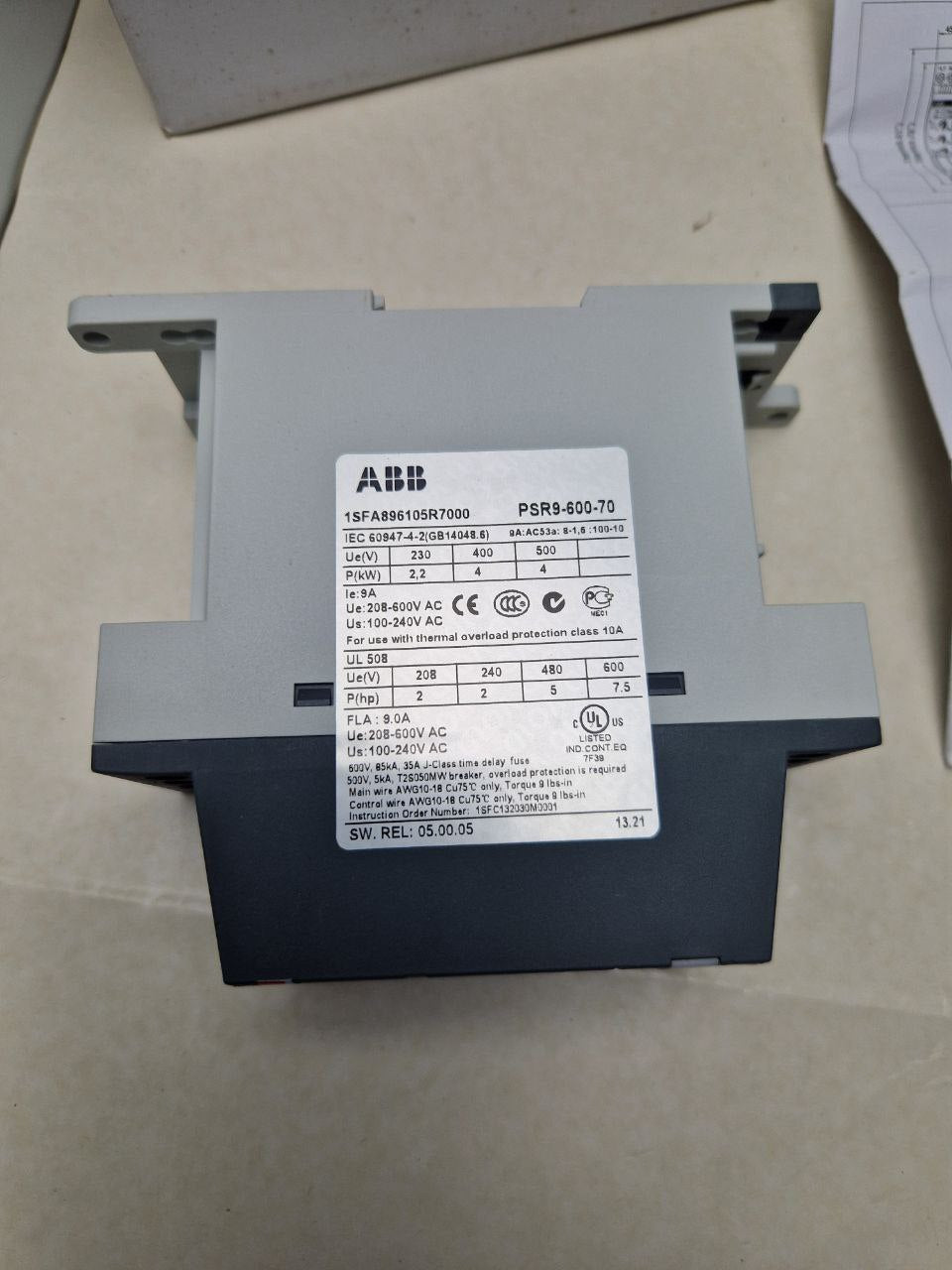 ABB 1SFA896105R7000, PSR9-600-70 Softstarter