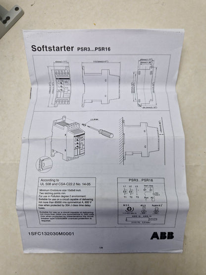 ABB 1SFA896105R7000, PSR9-600-70 Softstarter