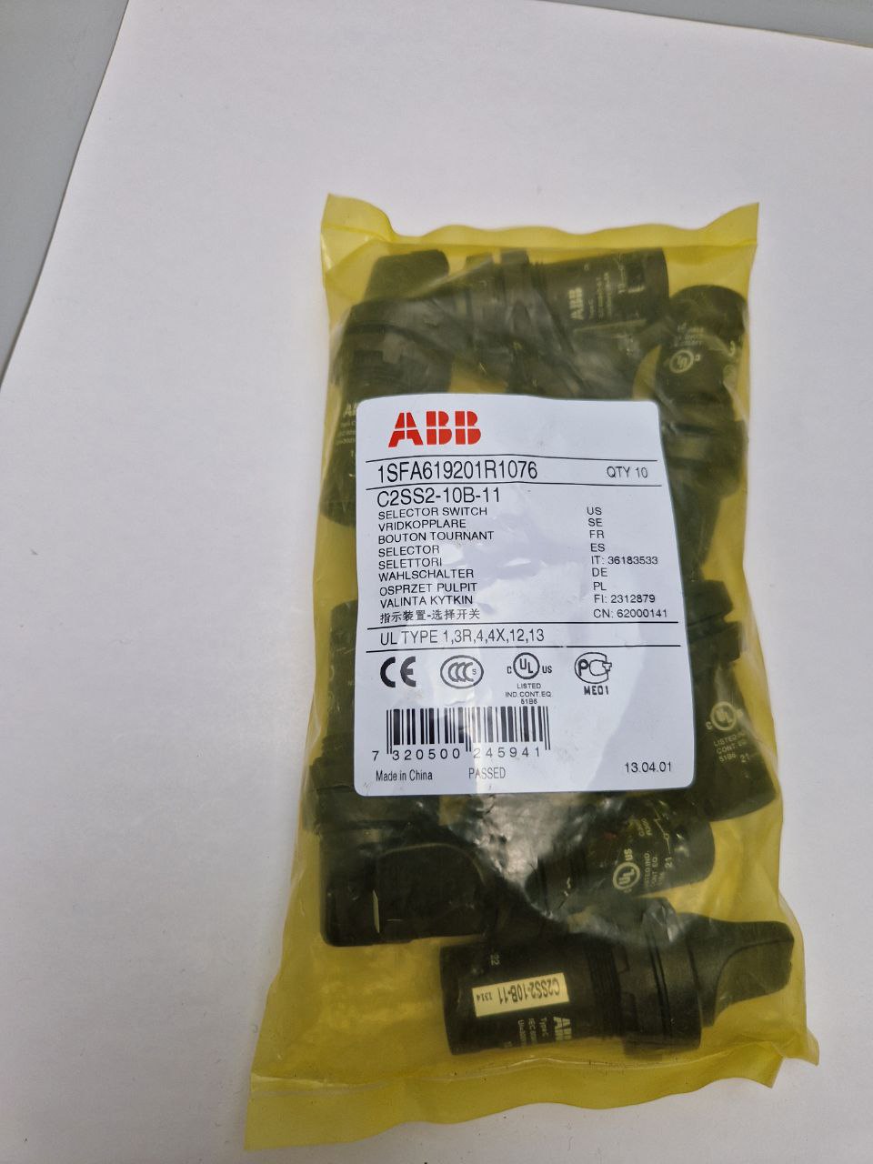 ABB 1SFA619201R1076, C2SS2-10B-11 Selector Switch