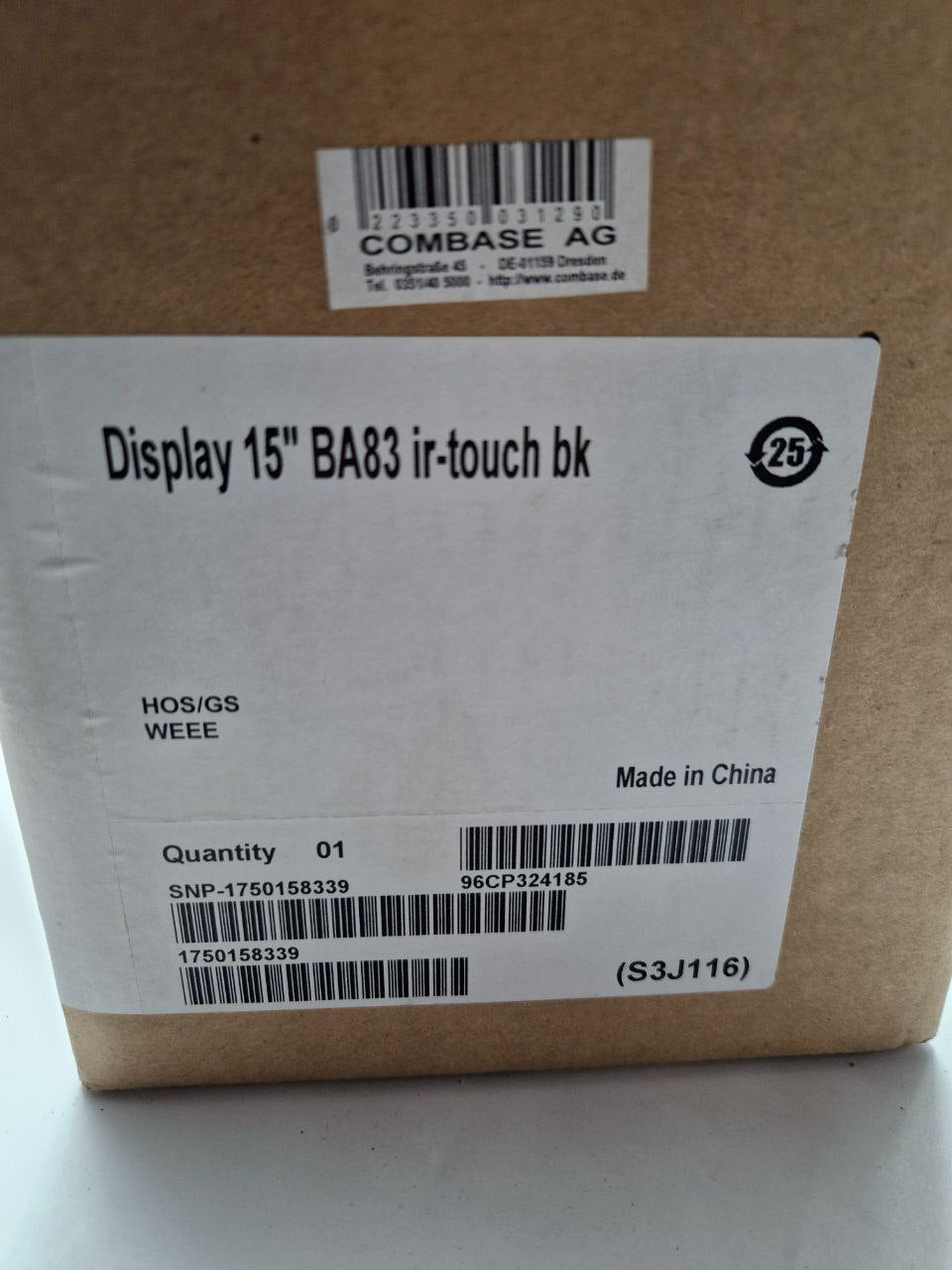 LCD-Monitor Display 15" BA83 IR-Touch black WINCOR NIXDORF International GmbH