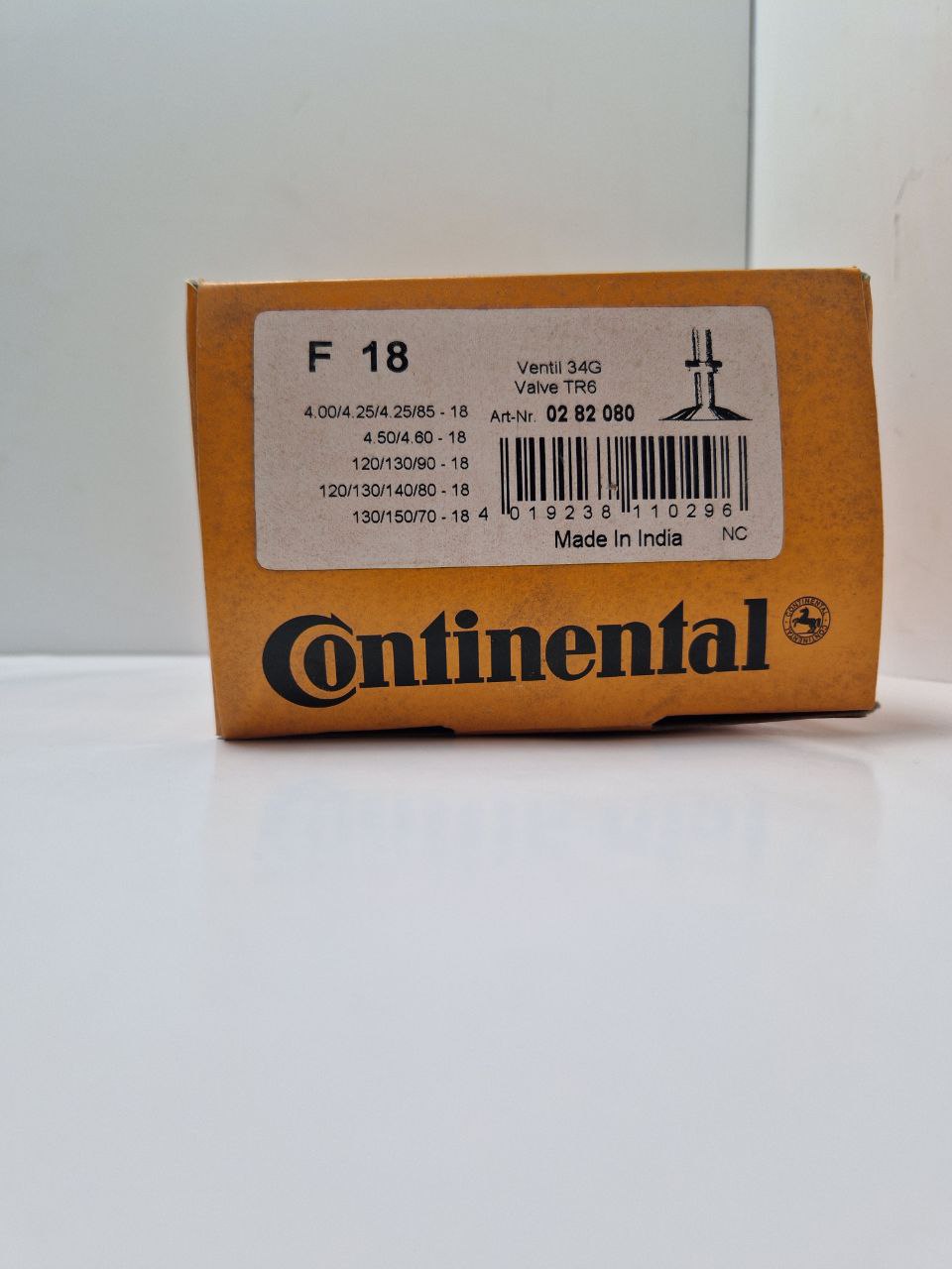 Motorcycle Inner Tube Continental F 18, Ventil 34G, Valve TR6