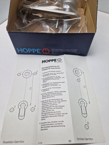 HOPPE® FH door handle set with short plate Paris FS-58/353K/138F, aluminum, 6924328