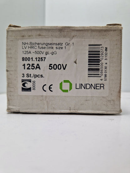 LINDNER 8001.1257 NN1 fuse link 125A 500V gl BE:3