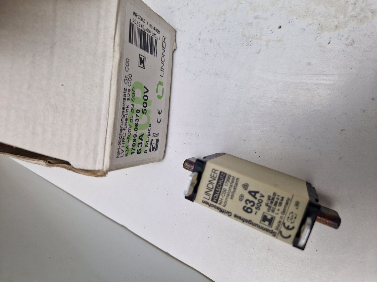 NH fuse-link size C00 LV HRC  C00 63A-500V gL-gG SGP  17999.06378 LINDNER TM