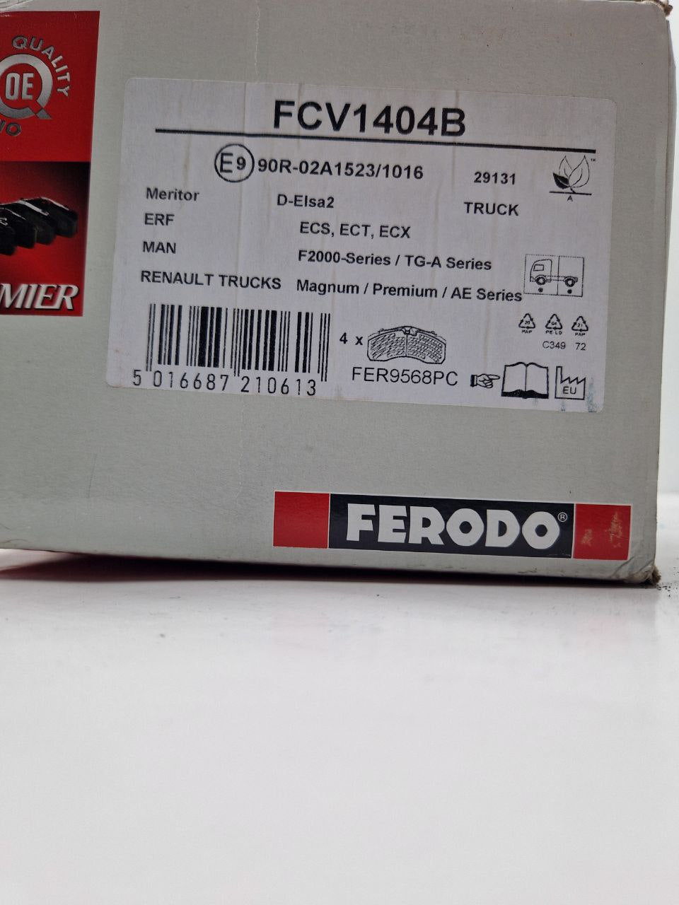 FERODO FCV1404B brake pads set for IVECO MAGELYS for MAN E2000 for ERF ECL