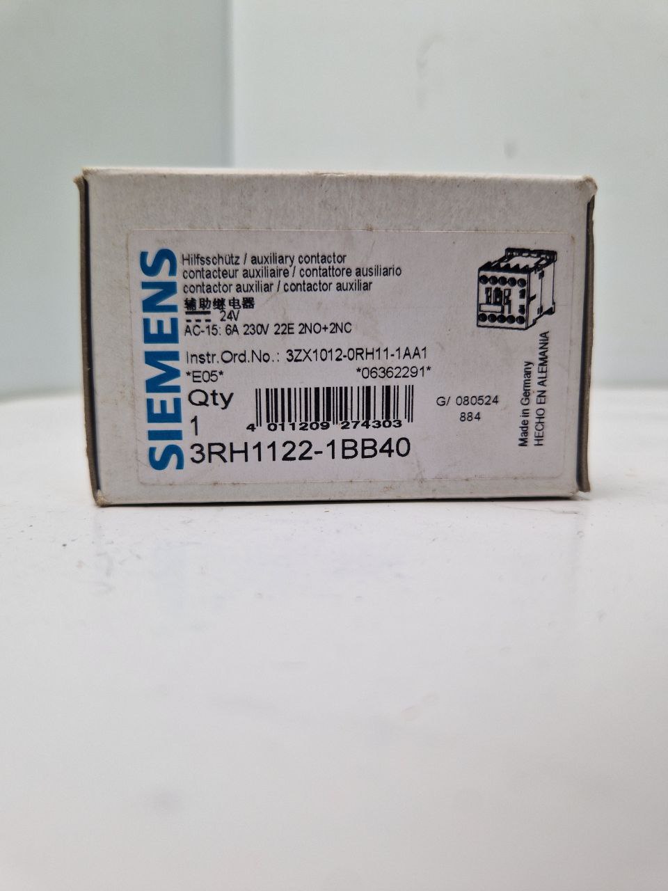 SIEMENS SIRIUS 3RH1122-1BB40, AC-15: 6A 230V 22E 2NO+2NC, Auxiliary relay contactor 24V  (Request price)