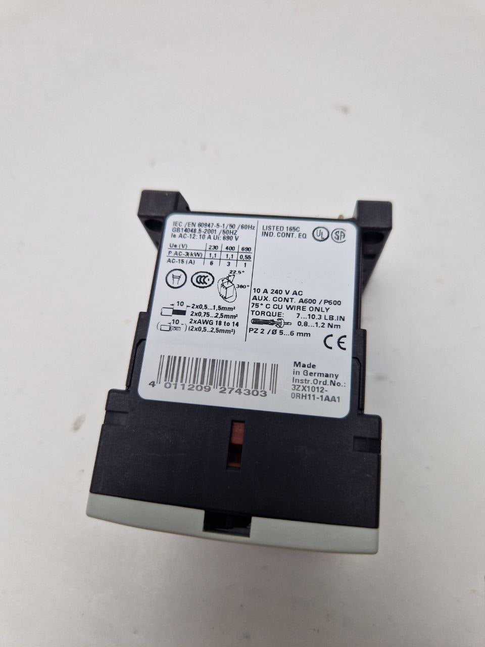 SIEMENS SIRIUS 3RH1122-1BB40, AC-15: 6A 230V 22E 2NO+2NC, Auxiliary relay contactor 24V  (Request price)