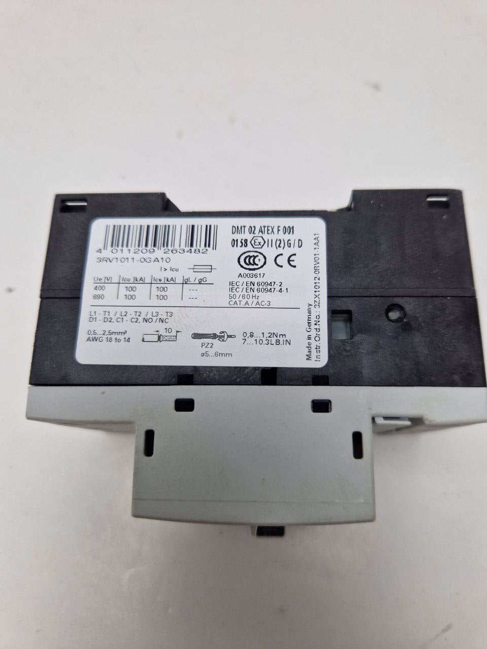 SIEMENS SIRIUS 3RV1011-OGA10, automatic circuit breaker S00 0.45-0.63A  (Request price)