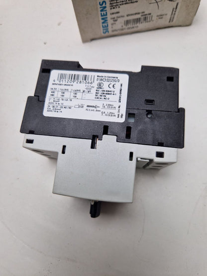 SIEMENS SIRIUS 3RV1021-0GA10, Power switch  0.45-0.63A  (Request price)
