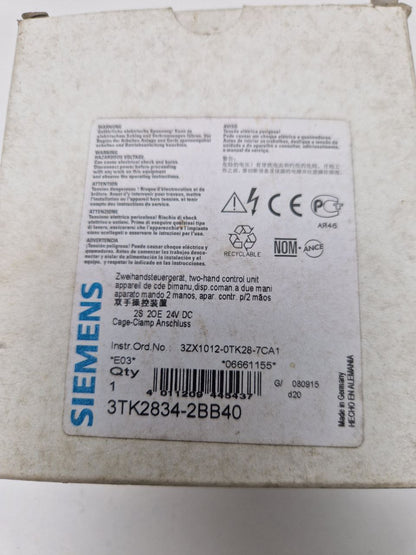 SIEMENS SIRIUS 3TK2834-2BB40, SAFETY RELAY 5-6 AMP  (Request price)