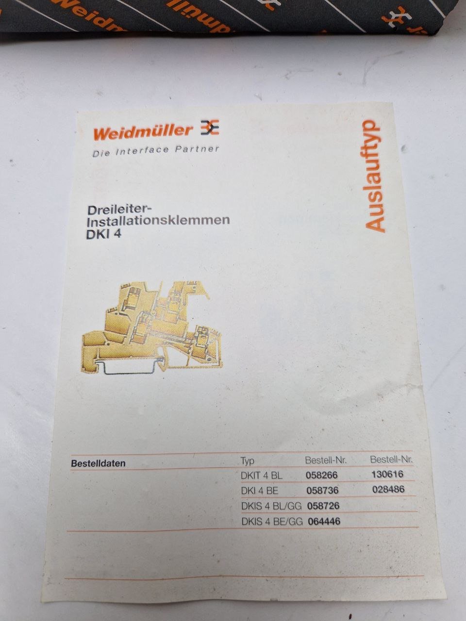 Terminal blocks 4 mm² Weidmüller DKIT4 BL/GG 058266  (Request price)