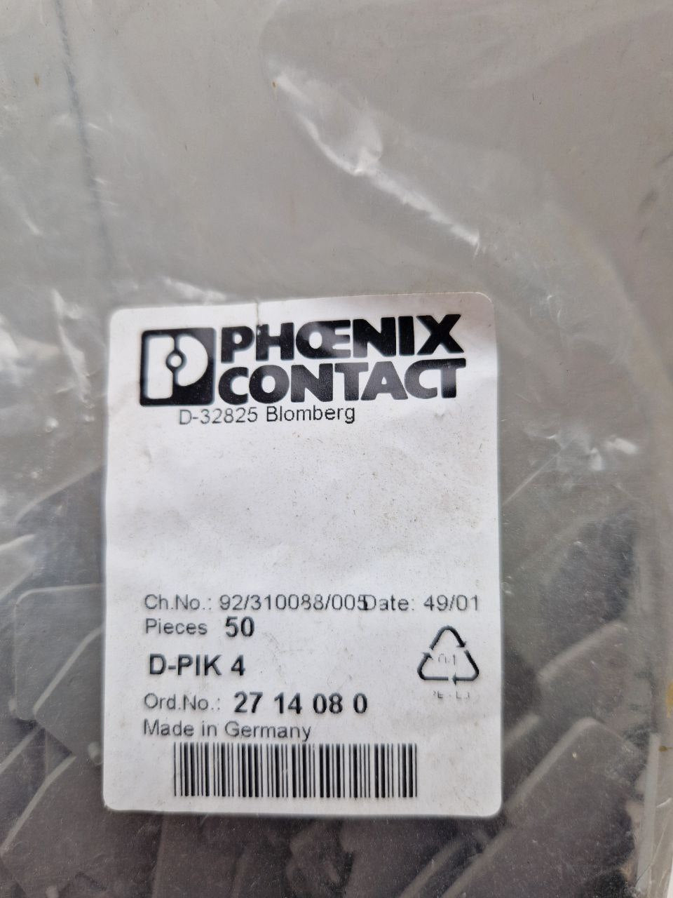 PHOENIX CONTACT D-PIK 4 - End cover 2714080  (Request price)