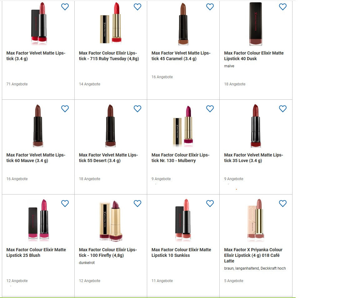 Mix of Max Factor lipsticks!