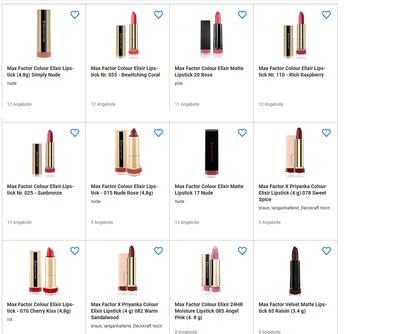 Mix of Max Factor lipsticks!